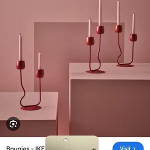 IKEA Red Candle Holder Accents